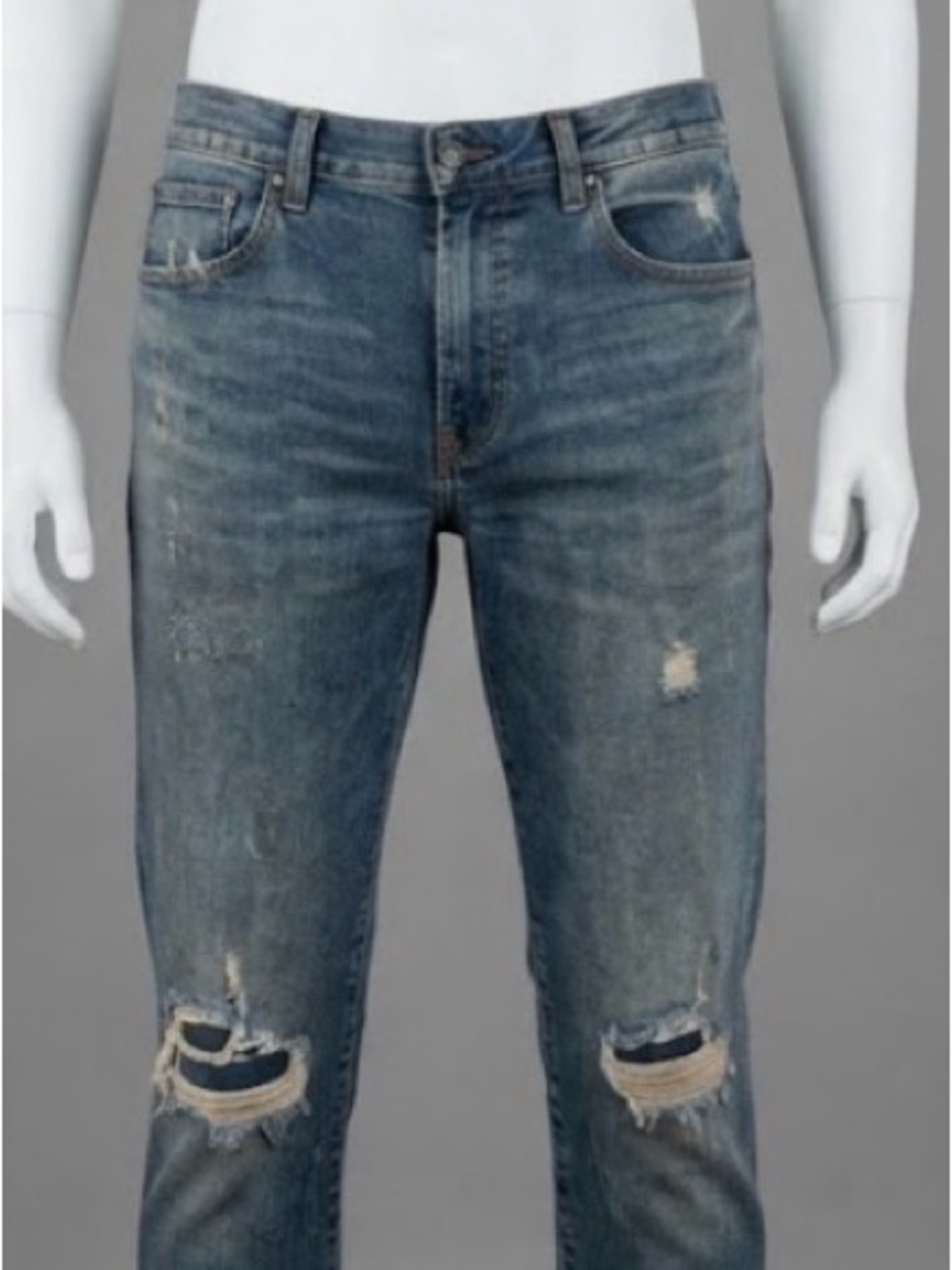 Aeropostale Men's Distressed Slim Jeans - Faded Blue